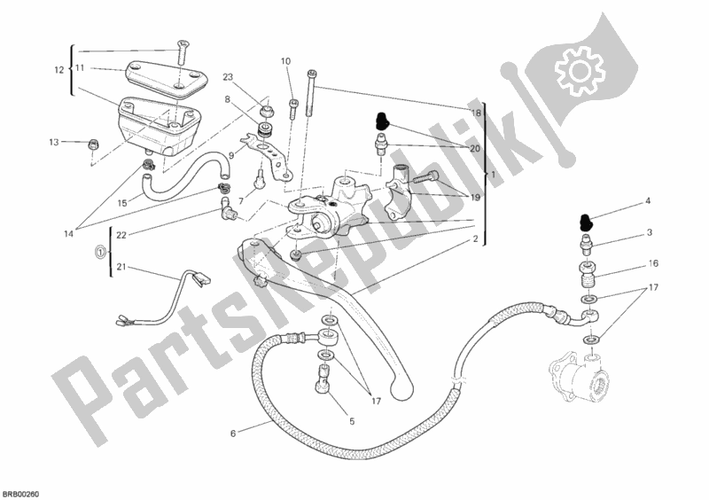 All parts for the Clutch Master Cylinder of the Ducati Streetfighter S USA 1100 2010